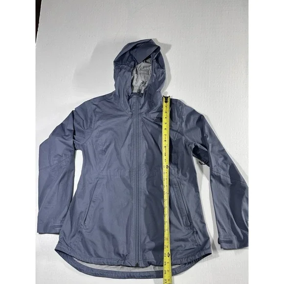 Womens The North Face Waterproof Dryvent Hooded Rain Jacket Ash Blue LG Hyvent - Picture 1 of 13